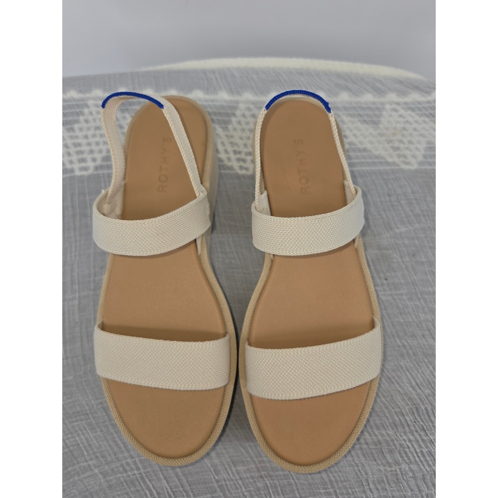 Rothy's The Weekend Slide Oat Platform Sandal Tortoise Shell Sole Women 10.5